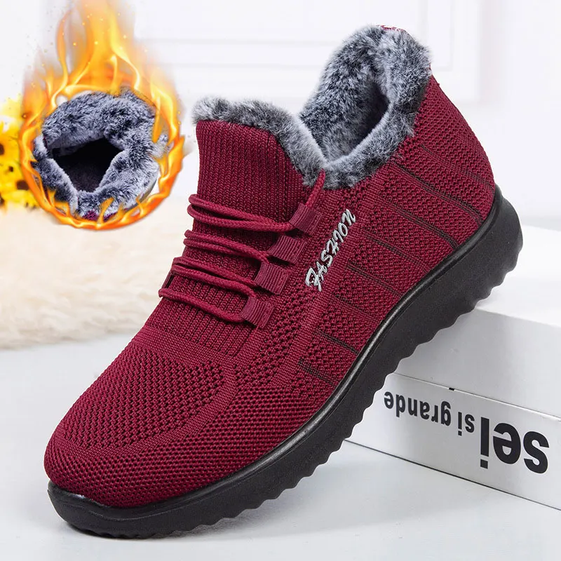 Zapatillas De deporte De felpa para Mujer, Zapatos planos antideslizantes, informales, vulcanizados con cordones, gran oferta