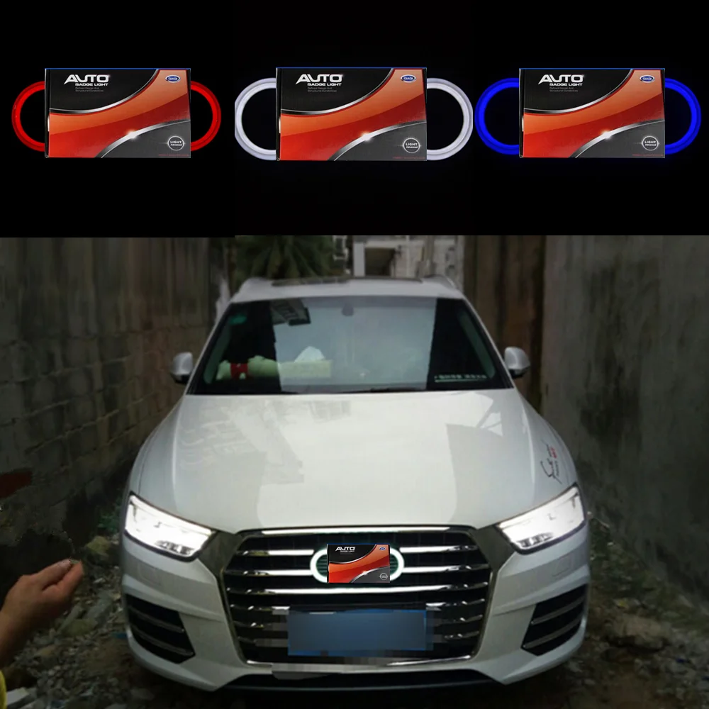 28,8x9,9 см 27x9,5 18x5,8 см Передняя/задняя эмблема светильник для AUDI Q5 Q3 A1 A3 A4 LA5 A6 A8 значок автомобиля стикер логоса автомобиля 4D