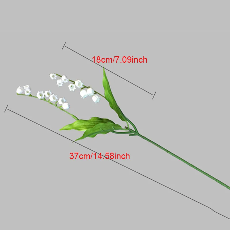 Белые Искусственные пластиковые цветы из ландыша, для домашнего стола, офиса, свадьбы, вечерние цветы, зеленые листья, букет цветов