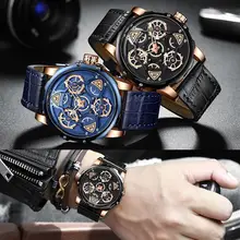 

2021 New Mechanical Watch MINI FOCUS Men Stylish Comfortable Faux Leather Strap Mechanical Wristwatch