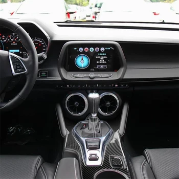 

Carbon Fiber Gear Shift Warning Light Center Console Storage Box Interior Decal Frame Cover Trim Sticker for Chevrolet Camaro