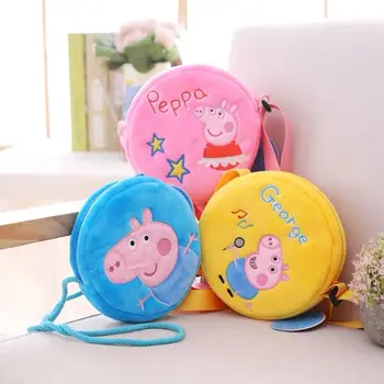 

NEW Original Peppa Pig George Plush Toys Doll Round Pocket Purse Kids Girls Kindergarten Bag Backpack Children Christmas Gifts