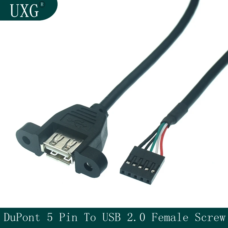 

1 шт./Артикул dupont 2,54 мм 5pins Женский к USB 2,0 Женский удлинитель винт крепления панели с отверстиями для ушей 35 см шнур высокочастотная сварочная линия