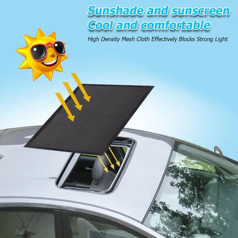 

For SUV Car Auto Front Rear Sunroof Window Cover Sunlight UV Protection Curtain Sunscreen Cool and Comfortable Black