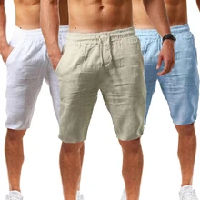 Fashion Summer Men's Casual Sports Cotton and Linen Comfortable Shorts Jogging Pants