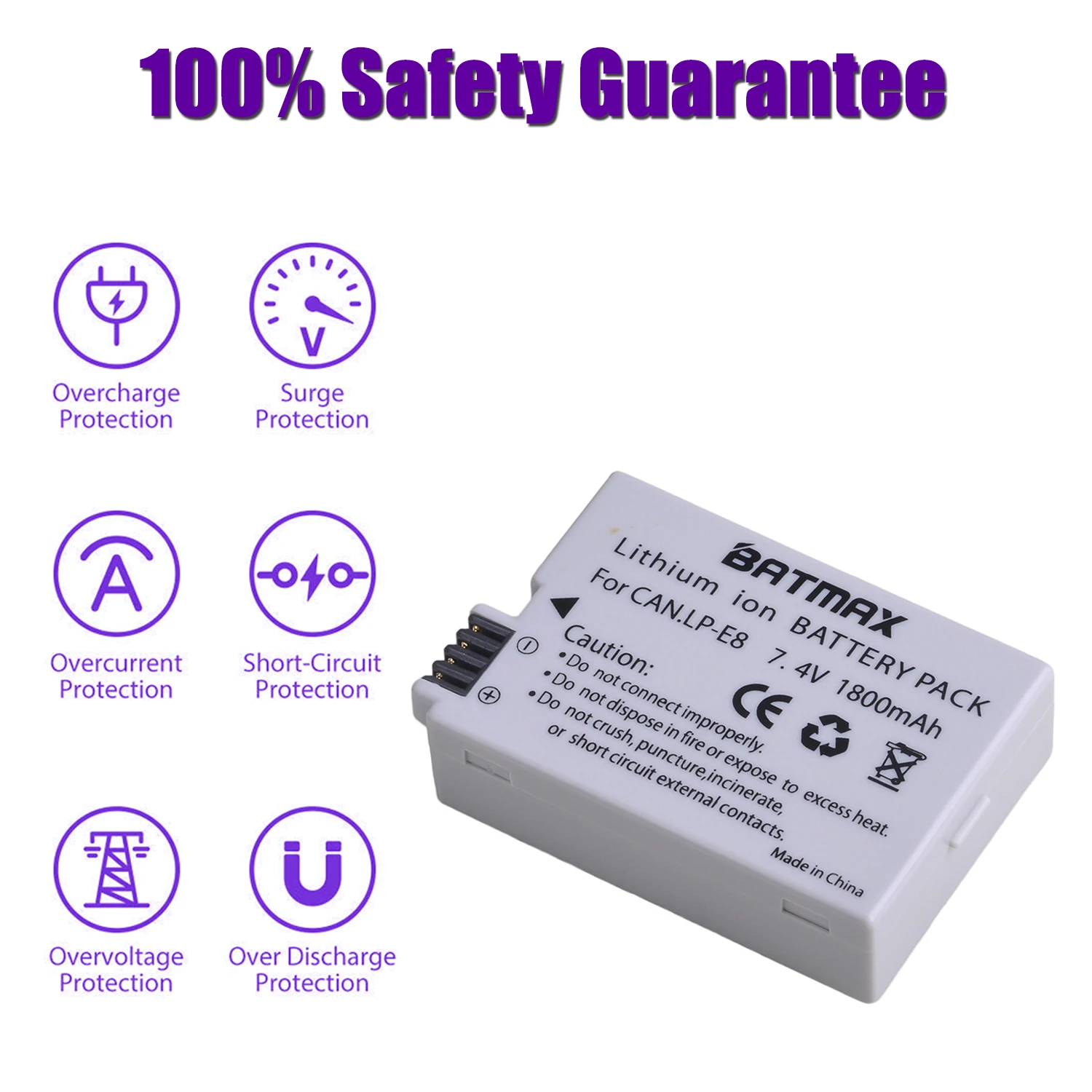 Camera Battery Rechargeable Battery Batmax LP-E8 LPE8 1800mAh For Canon 550D 600D 650D 700D X4 X5 X6i X7i T2i T3i T4i T5i DSLR