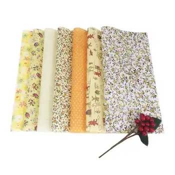 

Yellow Rural Series 100% Cotton Fabric Fabric 6 Styles/lot Home DIY Patchwork Cloth Doll Crafts & Sewing Cloths 50x50cm