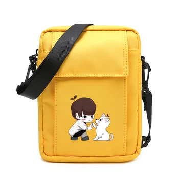 

2019 Cute Cartoon Boy and Dog Print Crossbody Bags For Women Men Girl Boy Small Shoulder Messenger Bag Female Luxury Handbags