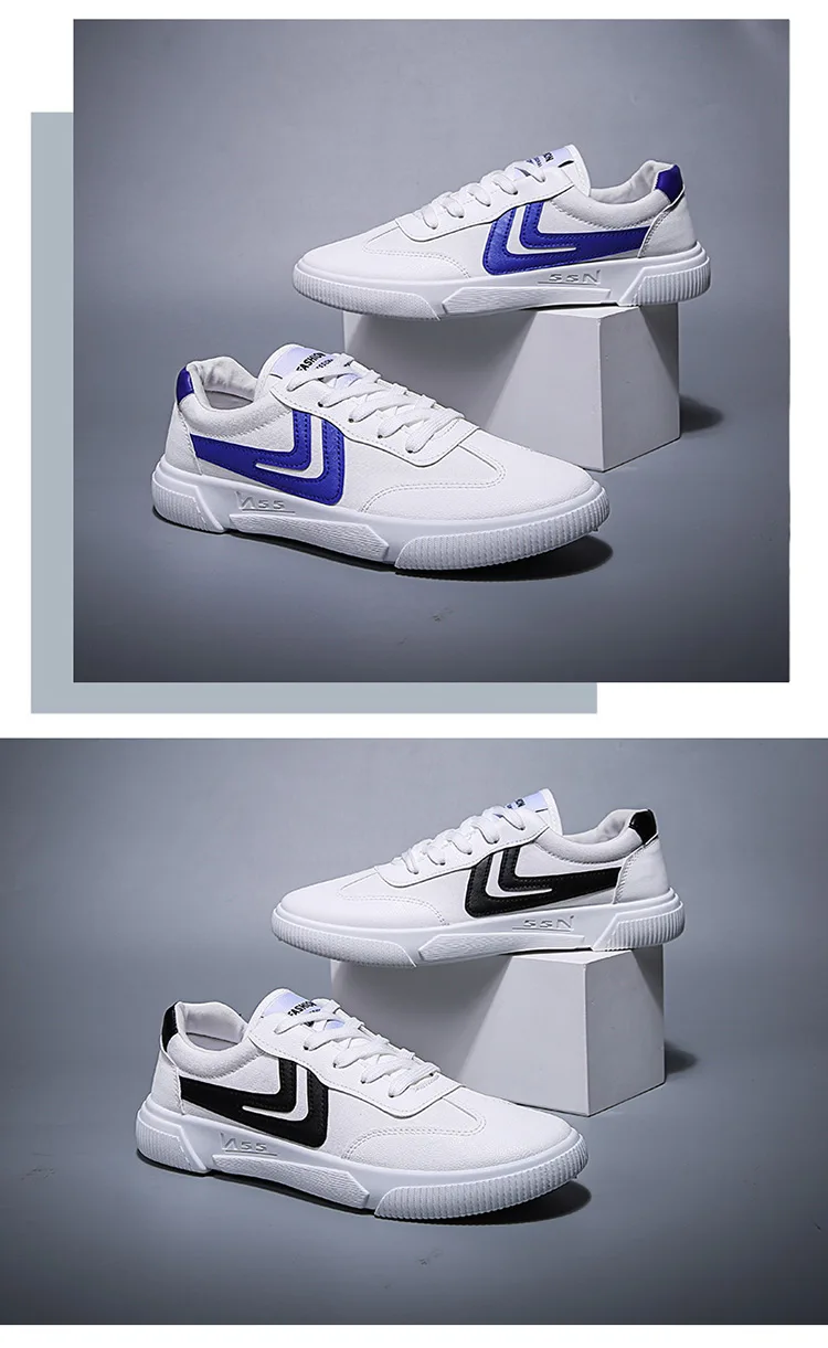 Canvas shoes men's wild casual breathable sports trend white spring and autumn new Korean students A-Gump shoes DECONCE