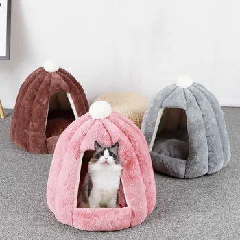 

Best Sale Pet Cat Cave House Soft Plush Winter Warm Pet Dog Bed Small Dog Cat Sleeping Bag Puppy Pumpkin Be Pet Product @47