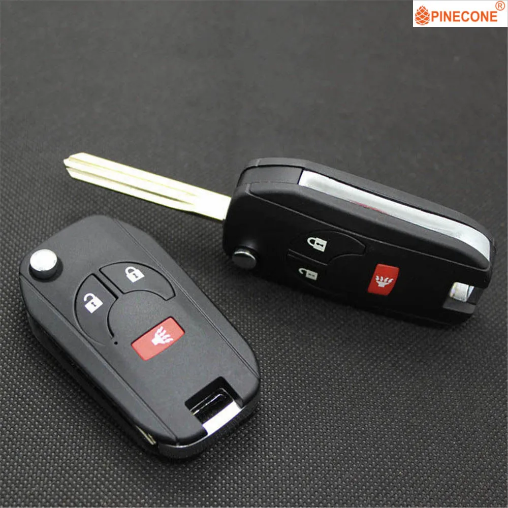PINECONE для Nissan Cube Juke Nv200 Nv2500 Urvan Nv3500 Rogue sentra Versa чехол для ключей автомобиля 2+ 1 кнопка нерезанное лезвие дистанционного ключа оболочки