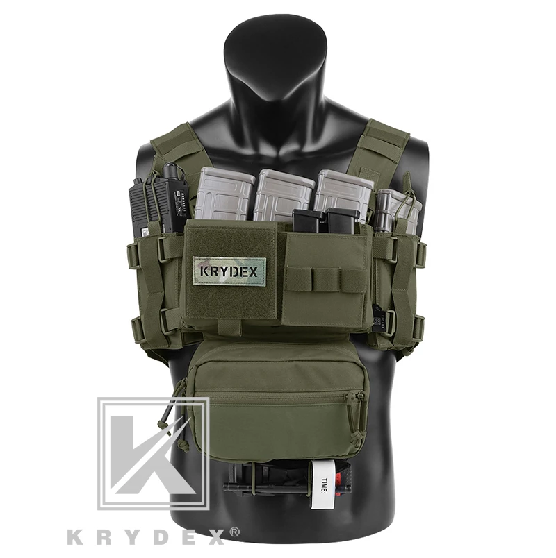 KRYDEX MK3 Tactical Classis Chest Rig For Spiritus Airsoft Hunting Mini Ranger Military Carrier Vest w/ Magazine Pouch RG Color