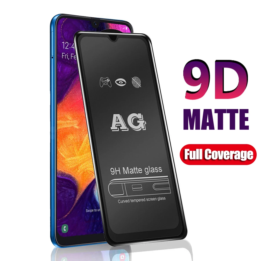 

9D Full Glue Matte Glass For Samsung A30 Protective Glass On for samsung Galaxy A50 A40 A30 A 50 30 20 40 a305f a505f a305 Film