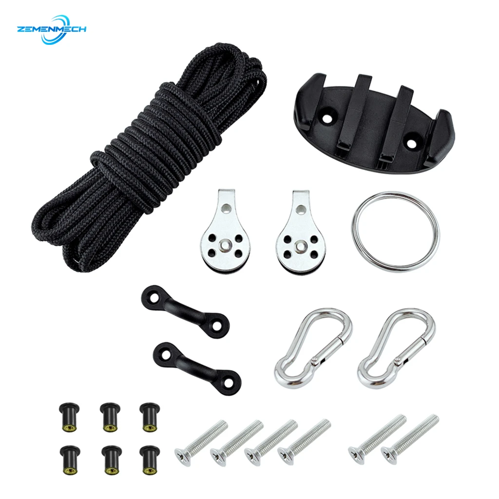 

Water Sports Kayak Canoe Anchor Trolley Kit Cleat Rigging Ring Pulleys Pad Eyes Well Nuts Screws Rope Boats Decks Accessories