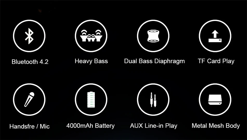 Тяжелый бас сабвуфер S16 динамики и микрофон с Bluetooth модулем TF карта Play 4000 мАч AUX металлическая сетка корпус портативный динамик для IOS Android телефон