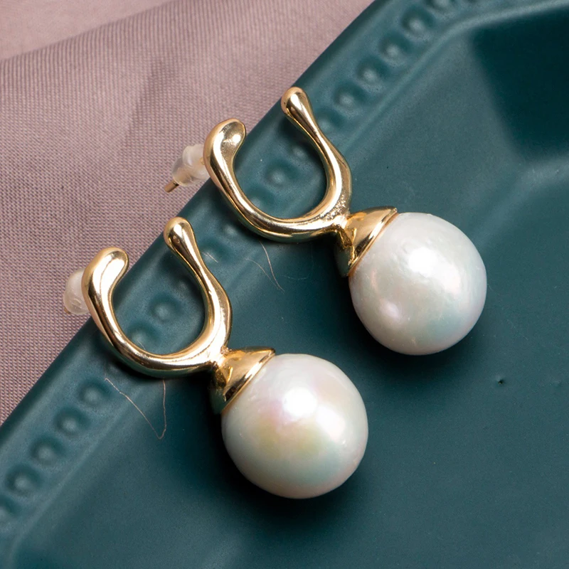 14K gold filled baroque pearls earring (3)