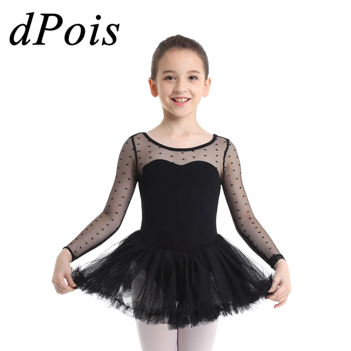 Professional Kids Girls Mesh Ballet Dance Tutu Dress Gymnastics Leotard Skirt Ballerina Costume Modern Lyrical Dancing Dresses