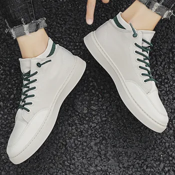 

High-top ice silk umbrella sneakers running casual shoes scale sports shoes men's chunky thick bottom running shoes laced shoes