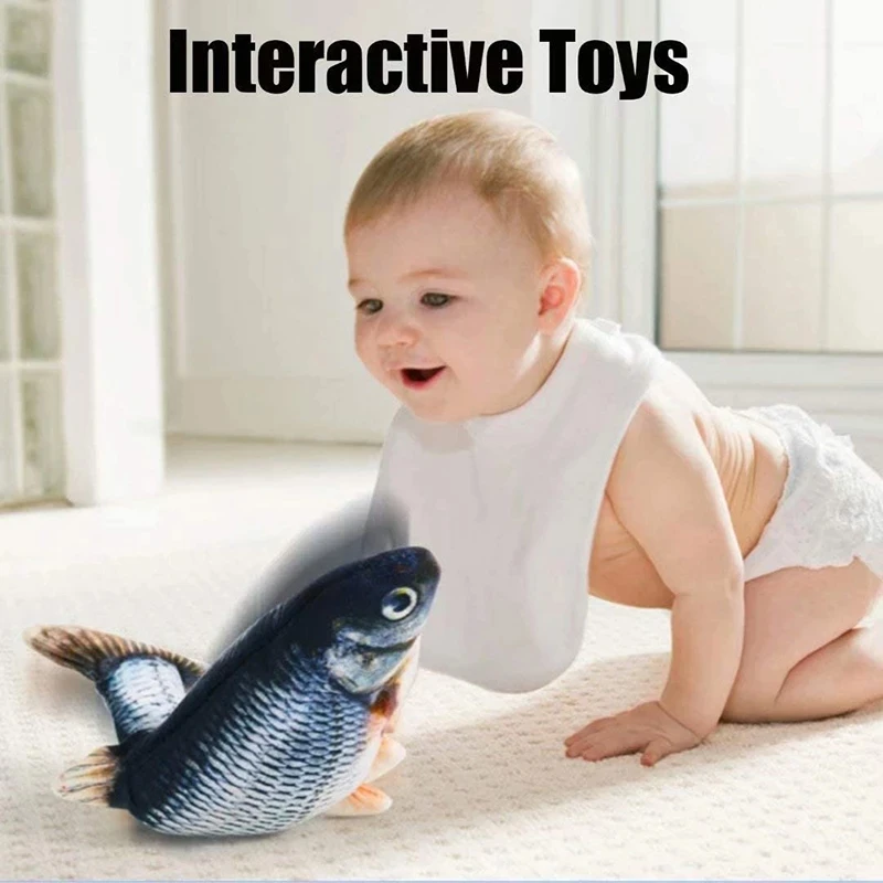 Kids Dancing Fish Toy USB Electric Charging Simulation Interactive Jumping Moving Floppy Fish Children Toy For Kids Toys