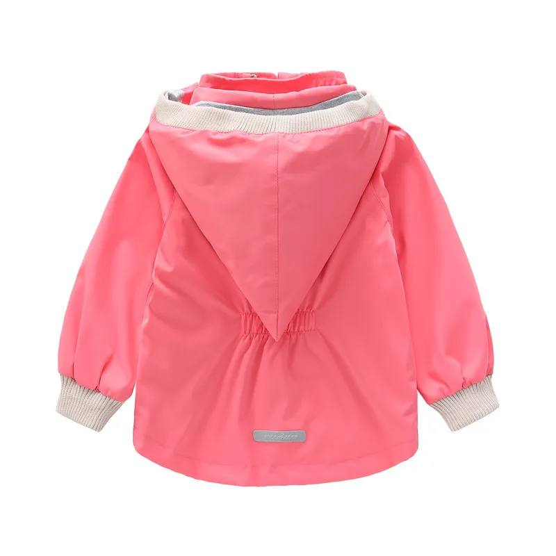 Детский плащ; детские куртки; сезон осень-зима; ветровка для мальчиков и девочек; модная ветрозащитная и непромокаемая куртка; пальто со съемным капюшоном - Цвет: Pink plus velvet