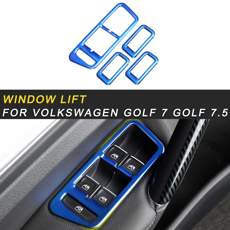 

For Volkswagen Golf 7 Golf 7.5 Car Styling Door Gate Window Lift Button Switch Panel Cover Sticker Interior Accessories