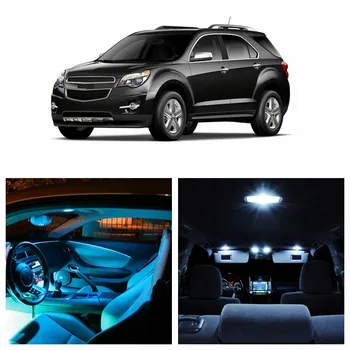 

9pcs White Ice Blue LED Light Bulbs For 2010-2015 Chevy Chevrolet Equinox Interior Package Kit License Plate Lamp Chevy-EF-05