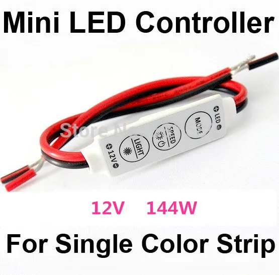 

Wholesale 100PCS DC 12V 144W Mini Sinlge Color 3528 5050 Strip LED Controller Dimmer