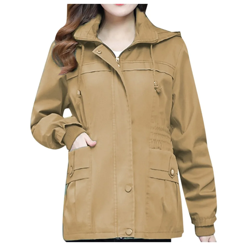 JAYCOSIN Женская куртка осенняя куртка с длинными рукавами женская верхняя одежда пальто ветровка Куртка бомбер куртки размера плюс chaqueta mujer - Color: KH