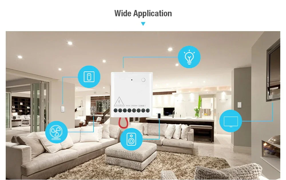 Two-way Control Module Wireless Relay Controller 2 Channels Works With Xiaomi Mi