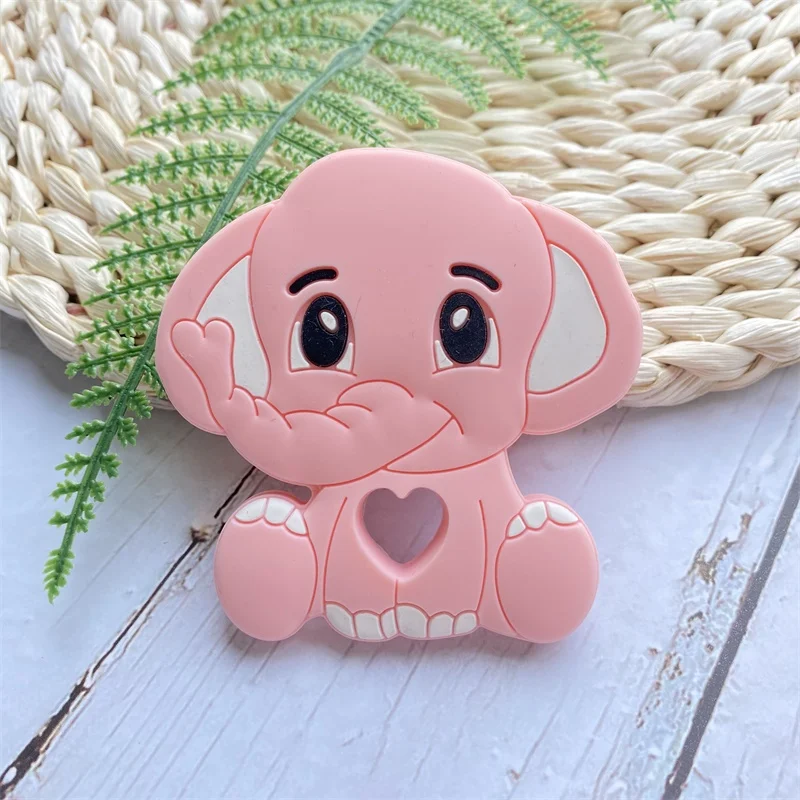 1PCS 코끼리 실리콘  Teethers 치아 실리콘 설치류 완구  Bpa 무료 딸랑이  맞춤형 젖니가 남 장난감