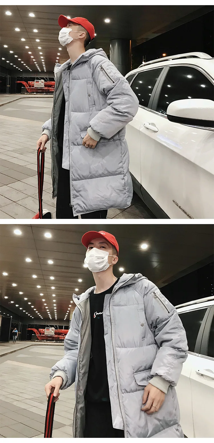 Winter New Style Large Size Men Mid-length Cotton-padded Clothes Men's Korean-style Fashion Loose Thick Warm Couples down Coat