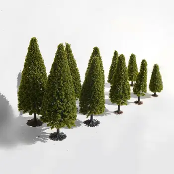 

15pcs Green Scenery Landscape Model christmas Trees Diorama Miniatures Gift New year decoration
