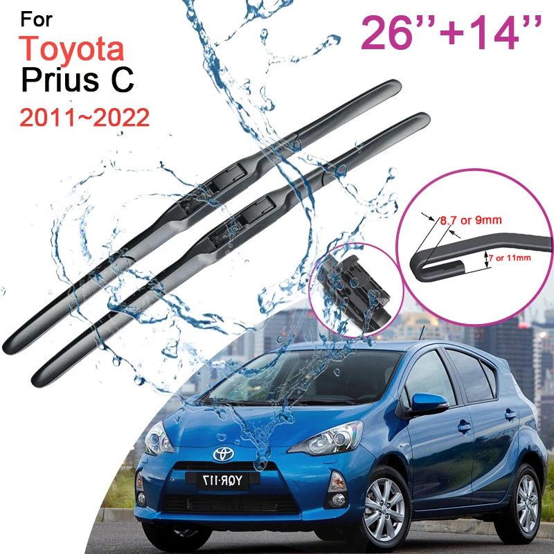 Car Front Windshield Wiper Blades for Toyota Prius C Aqua NHP10 2011