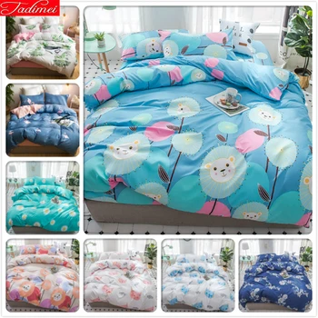 

Blue Duvet Cover 3/4 pcs Bedding Set Quilt Comforter Pillow Case Soft Bed Linens Adult Kids Cotton Single Double Queen King Size