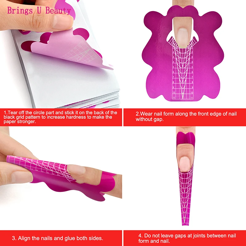 Self-Adhesive Nail Form Stickers for Nail Tips Extension