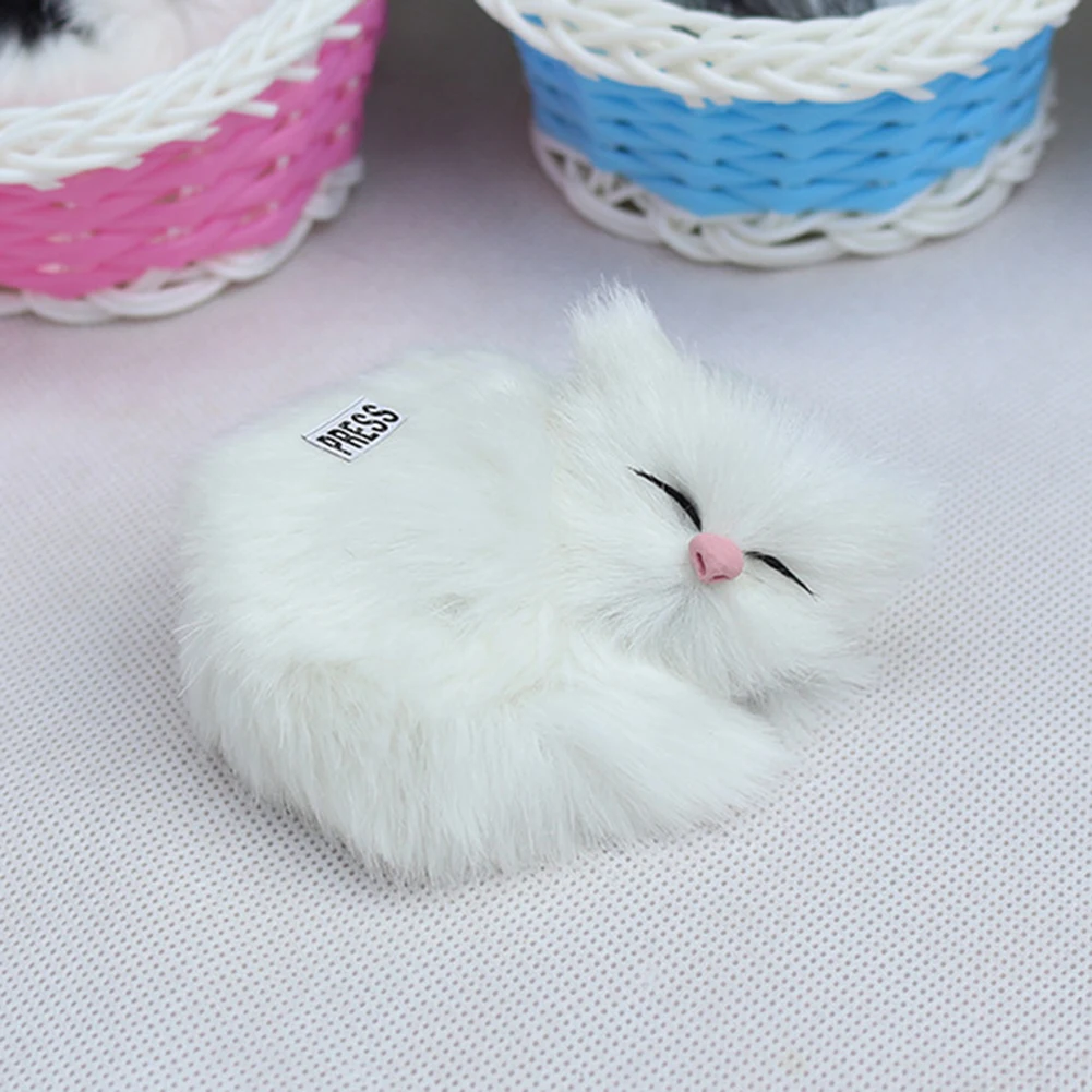 Симпатичная игрушка-игрушка в виде кошки котенка, плюшевая кукла, миниатюрная фигурка с подвесной корзиной, украшение для рабочего стола, фигурка для домашнего декора, подарок