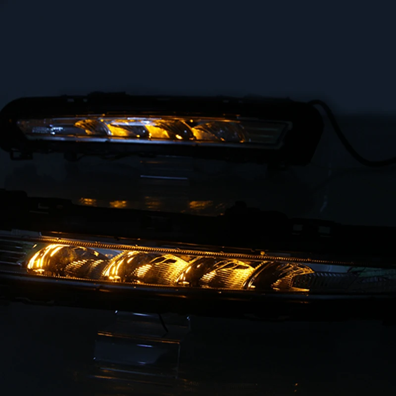 Автомобильный мигающий 1 пара для Ford Mondeo Fusion 2011 2012 2013 Led Drl дневные ходовые огни Светодиодный дневной светильник противотуманный светильник с желтым