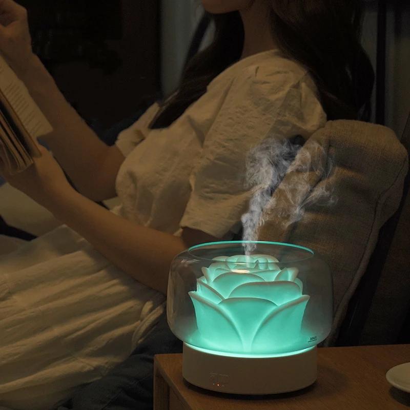 Home Electric Essential Oil Diffuser, Ultrasonic Mist Air Humidifier, Aromatherapy Fogger, Colorful Lamp Aoma Machine, 400ml 6
