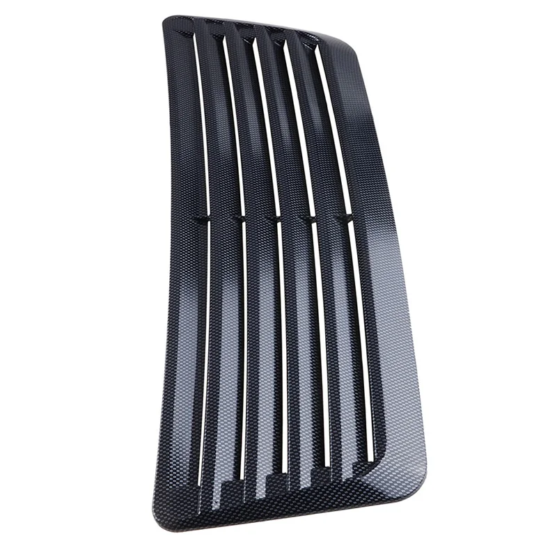 Revêtement D'habillage Aération Capot Voiture - Kit 2 Pièces Noir Carbone, ABS, Adhésif - Design Sportif - 6
