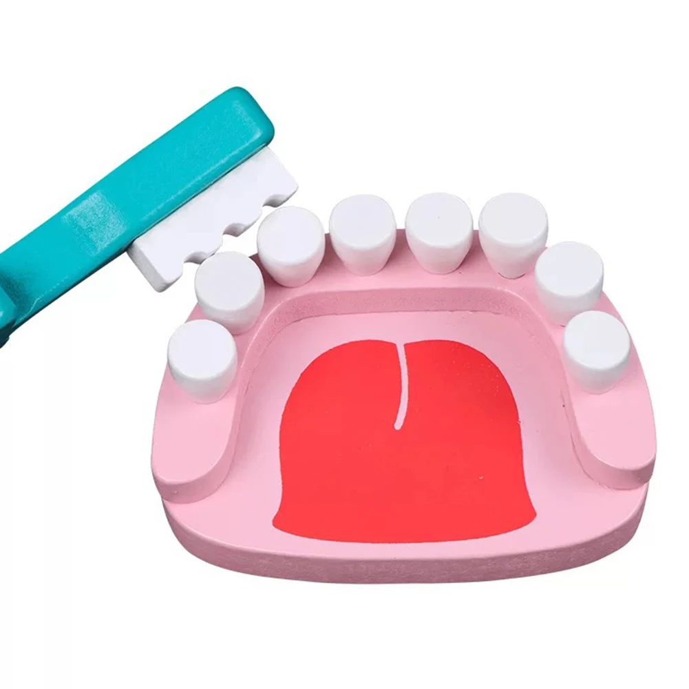 Детская стоматологическая игрушка деревянная ролевая игра стоматологический доктор Стоматологическая модель зубов набор инструментов детская игра игрушка обучающая игрушка