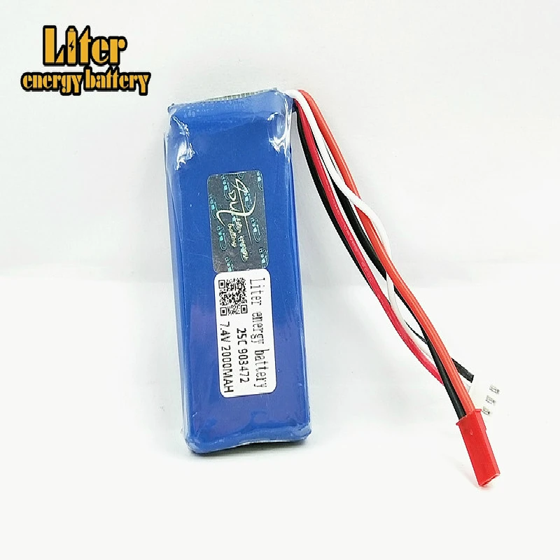7,4 V 2000 mAh Lipo Батарея для WLtoys L959 L969 L979 L202 L212 автомобили дистанционного управления Huanqi 955 лодки Li-po 7,4 v 2 s Jst 25c 903472