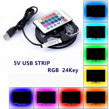 

USB LED Strip DC 5V 1m 2m 3m 4m RGB LED Flexible Ribbon Light 60LEDs SMD 2835 50CM Desktop Decor Tape TV Background Lighting