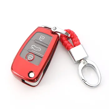 

Car key case for audi a3 8p 8v a4 b8 b7 b9 b5 a5 a1 q7 q5 a6 4f c6 c5 c7 c4 tt q3 s3 a7 a8 100 c4 tt 8n auto holder shell cover
