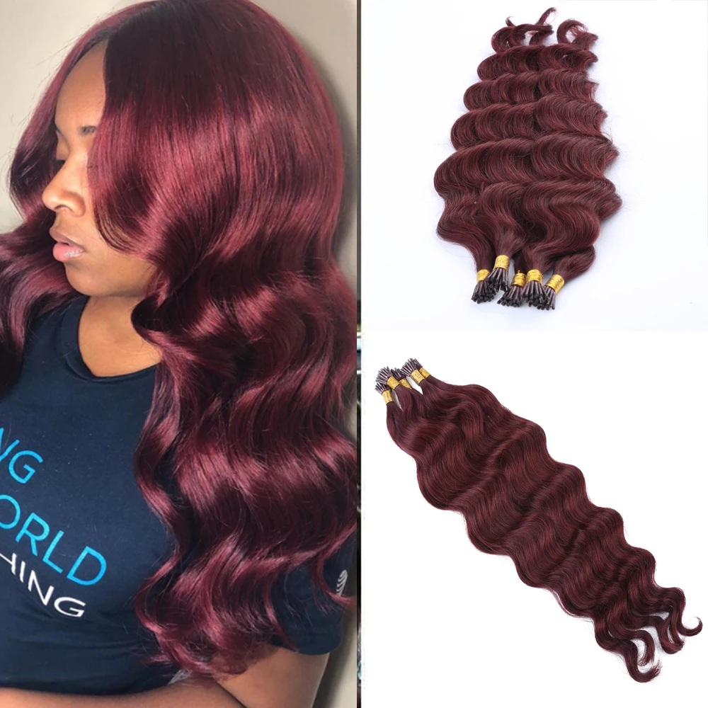 I Tip Brazilain Human Hair Extensions Keratin Prebonded Nail Tip Long Water  Wave Hair Italian Keratin Fusion Glue For Women|Clip-in Hair Extensions| -  AliExpress