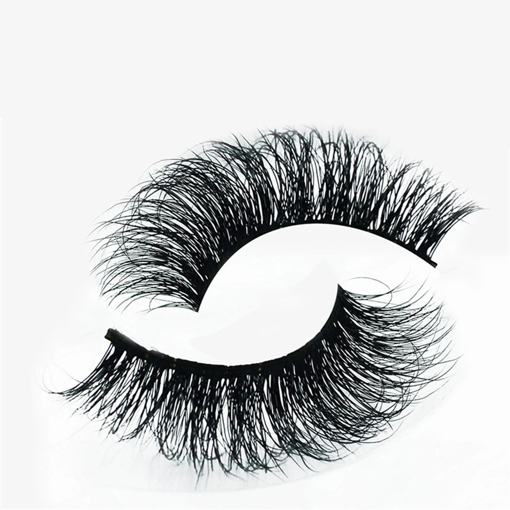 New 1Pcs Real Dense 3D Mink Hair False Eyelashes Wispy Cross Eye Lashes Fluffy Handmade Extension Reusable Mink Lashes Extension (1)