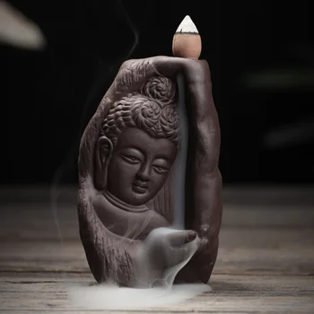 

Backflow Cone Sticks Holder Home Decor Buddha Censer Backflow Incense Burner Incense Sticks Ganesha Living Room Waterfall LAD003