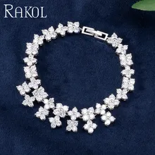 RAKOL роскошный модный кубический цирконий белый цвет ювелирный браслет женское платье аксессуары женский Подарок на годовщину RB81789K