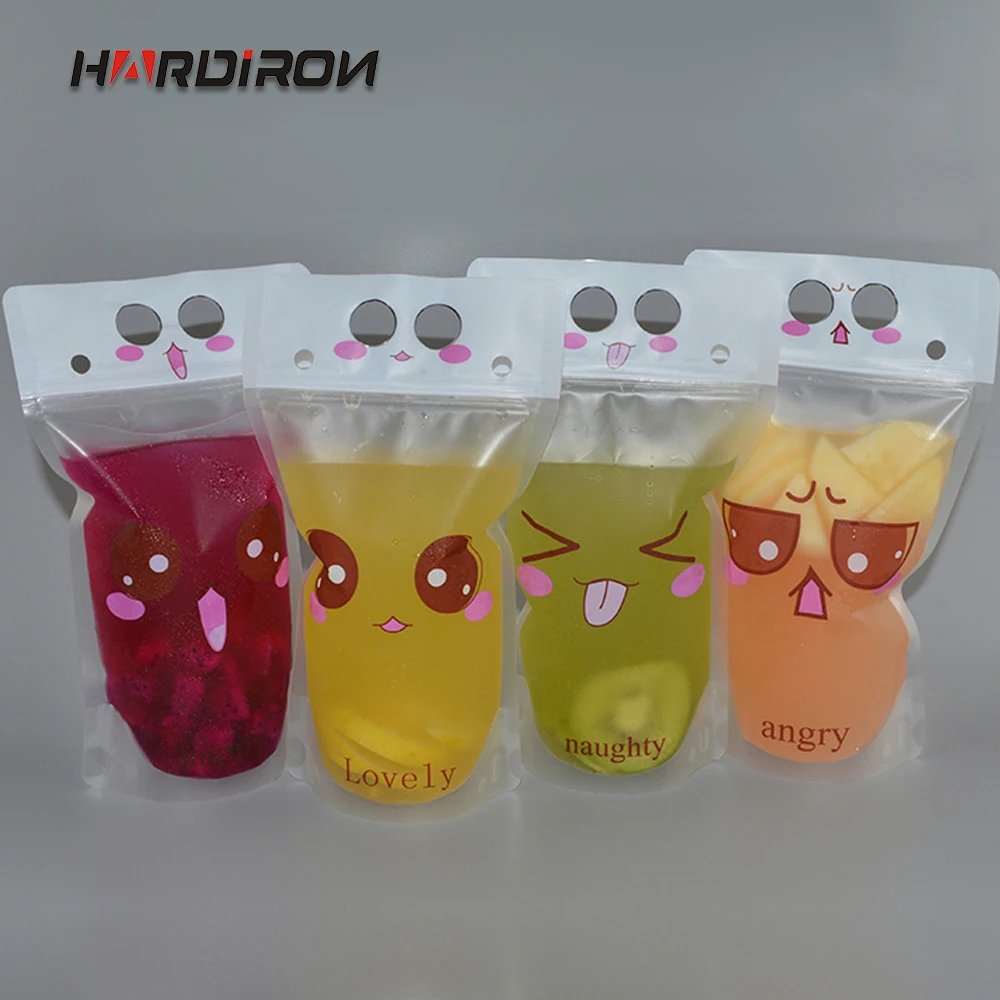 

Creative Summer Disposable Juice Self-styled Storage Bag Transparent Plastic DIY Beverage Container Packaging Pouch