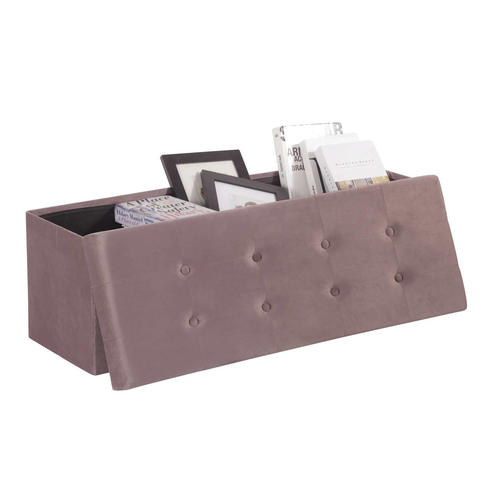 1PC Foldable Stool Home Ottoman Seat Bench Chest with Storage Space Organizer Box Living Room Furniture
