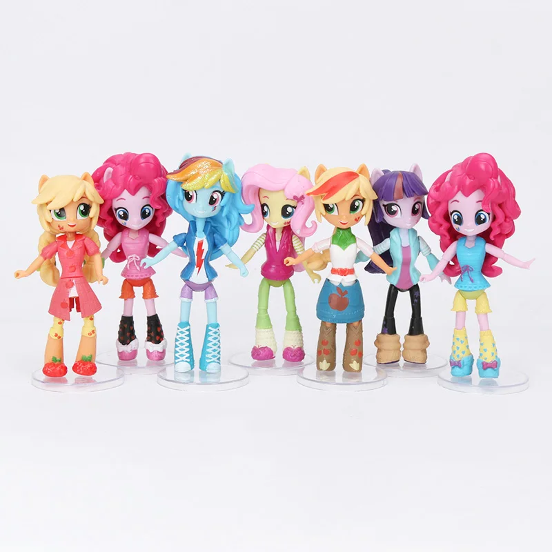 

7PCS My Little Pony Toys Set Friendship Is Magic Pony Figure Pinkie Pie Rarity Sunset Shimmer Fluttershy Toys for Children Gifts